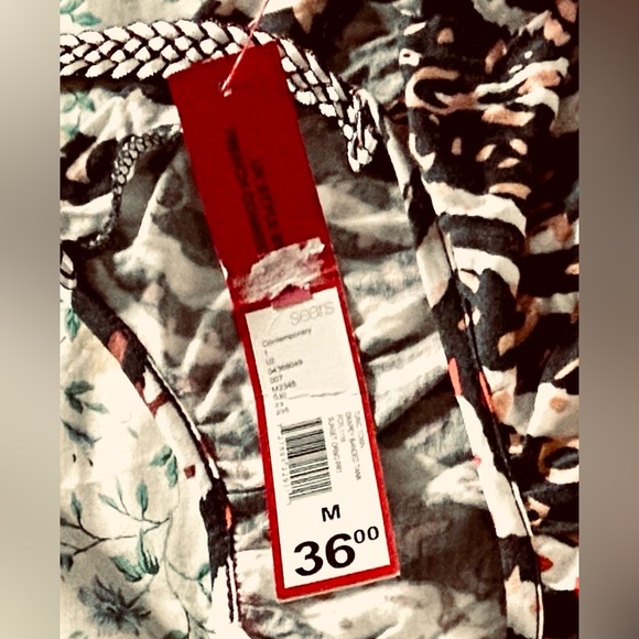 FRENCH CONNECTION Chic Coverup/BlouseOn with Braided Silver Straps, Rayon Size M - Picture 8 of 12